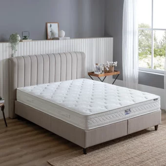 Yataş Blue Star 120 x 200 cm Yataklı Başlıklı Çift Kişilik Sandıklı Baza Seti Bej