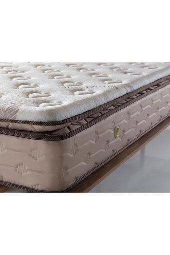 Bora Yatak Elif 100 x 200 cm Ayrılabilen Yataklı Başlıklı Çift Kişilik Sandıklı Baza Seti Krem