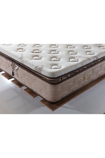 Bora Yatak Elif 100 x 200 cm Ayrılabilen Yataklı Başlıklı Çift Kişilik Sandıklı Baza Seti Krem