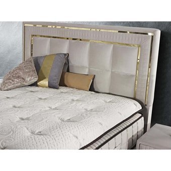 Tutku Yatak Wool Touch 180 x 200 cm Yataklı Başlıklı Çift Kişilik Sandıklı Baza Seti Gri