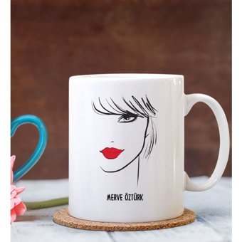 BK Kişiye Özel Bayan Moda Tasarımı Beyaz Kupa Bardak - 4