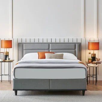 Yataş Fresh Sense 140 x 190 cm Başlıklı Çift Kişilik Sandıklı Baza Seti Gri