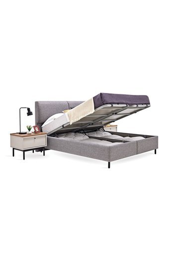Enza Home Loreto 160 x 200 cm Ayrılabilen Başlıklı Çift Kişilik Sandıklı Baza Seti Mavi