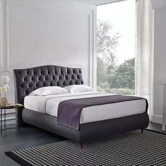 Yataş Sidney 150 x 200 cm Başlıklı Çift Kişilik Sandıklı Baza Seti Gri