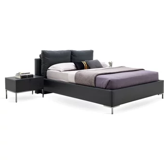 Enza Home Legato 160 x 200 cm Başlıklı Çift Kişilik Sandıklı Baza Seti Siyah