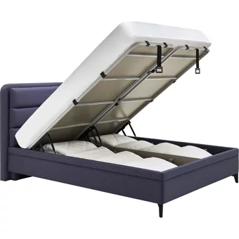 Yataş Botanic 150 x 200 cm Başlıklı Çift Kişilik Sandıklı Baza Seti Lacivert
