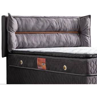 Setay Barselona 200 x 150 cm Ayrılabilen Yataklı Başlıklı Çift Kişilik Sandıklı Baza Seti Antrasit