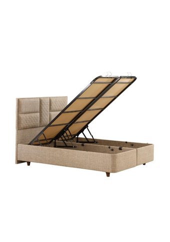 Tetra 150 x 200 cm Ayrılabilen Başlıklı Çift Kişilik Sandıklı Baza Seti Bej