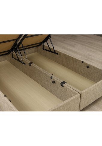 Tetra 150 x 200 cm Ayrılabilen Başlıklı Çift Kişilik Sandıklı Baza Seti Bej