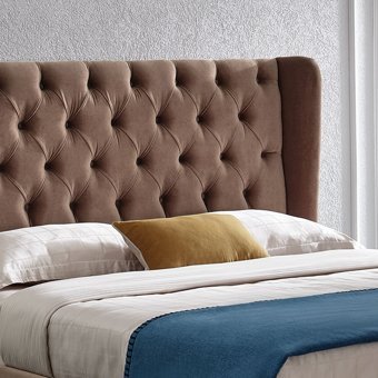 Yataş Lizbon 150 x 200 cm Başlıklı Çift Kişilik Sandıklı Baza Seti Sütlü Kahve