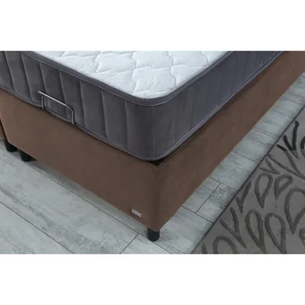 İpek Mobilya Alto 160 x 200 cm Ayrılabilen Yataklı Başlıklı Çift Kişilik Sandıklı Baza Seti Kahverengi