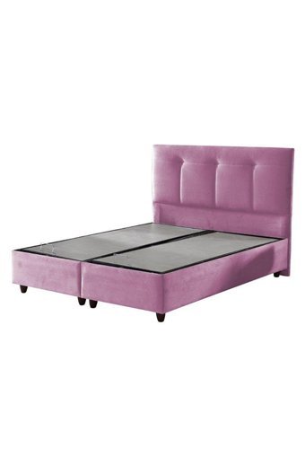 İpek Mobilya Manolya 140 x 200 cm Başlıklı Çift Kişilik Sandıklı Baza Seti Pembe