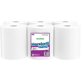 Rulopak Hareketli 2 Katlı 6'lı Rulo 125 Metre Kağıt Havlu
