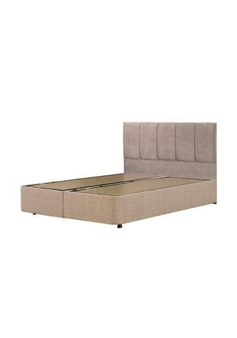 Mobilya Dükkanım Eko 140 x 190 cm Ayrılabilen Başlıklı Çift Kişilik Sandıklı Baza Seti Bej