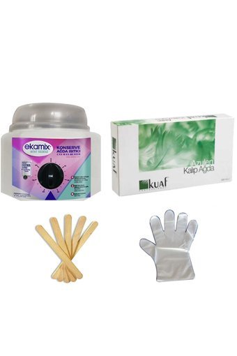 Kuaf Ekamix 1+1 Kazanlı Ağda Makinesi + Kalıp Ağda + Spatula + Eldiven