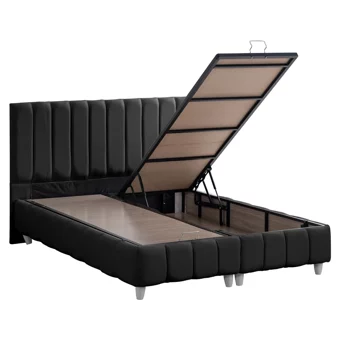 Cesur Narva 180 x 200 cm Ayrılabilen Başlıklı Çift Kişilik Sandıklı Baza Seti Antrasit