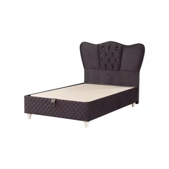Md Lara 150 x 200 cm Başlıksız Çift Kişilik Sandıklı Baza Siyah
