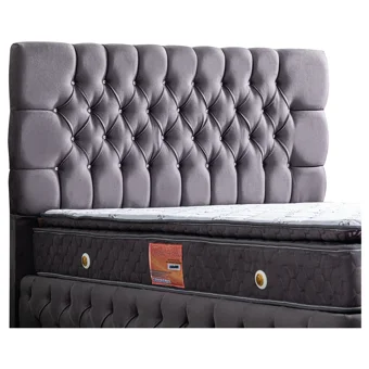 Setay Roma 200 x 160 cm Ayrılabilen Başlıklı Çift Kişilik Sandıklı Baza Seti Antrasit