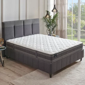 Yataş Bedding Dream Line 150 x 200 cm Yataklı Başlıklı Çift Kişilik Sandıklı Baza Seti Antrasit