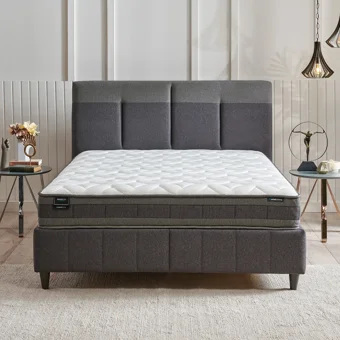 Yataş Bedding Dream Line 150 x 200 cm Yataklı Başlıklı Çift Kişilik Sandıklı Baza Seti Antrasit