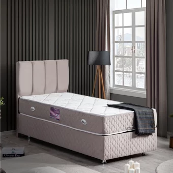Setay Tetra 100x200 cm Başlıklı Sandıklı Tek Kişilik Baza Seti Antrasit Gri