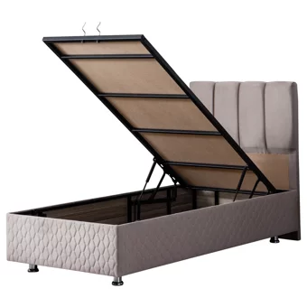 Setay Tetra 100x200 cm Başlıklı Sandıklı Tek Kişilik Baza Seti Antrasit Gri
