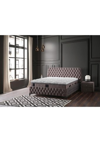 Mobilya Dükkanım Diamond 120x200 cm Başlıklı Yataklı Sandıklı Tek Kişilik Baza Seti Gri