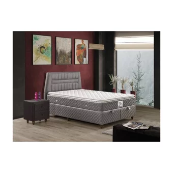 Mobilya Dükkanım Favori 90x200 cm Başlıklı Yataklı Sandıklı Tek Kişilik Baza Seti Gri