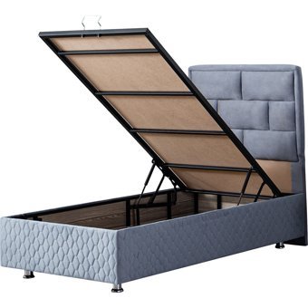 Setay Diego 100x200 cm Başlıklı Yataklı Sandıklı Tek Kişilik Baza Seti Mavi