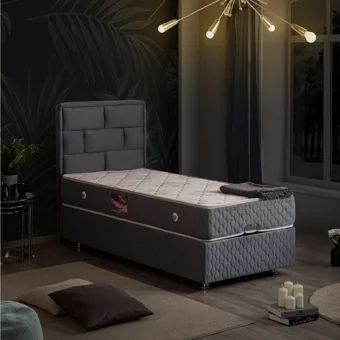 Setay Diego 100x200 cm Başlıklı Yataklı Sandıklı Tek Kişilik Baza Seti Mavi