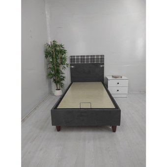 İpek Mobilya Volo 90x200 cm Başlıksız Yataklı Sandıklı Tek Kişilik Baza Seti Gri
