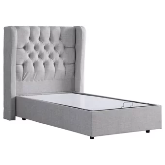 Setay Riga 90x190 cm Başlıklı Sandıklı Tek Kişilik Baza Seti Açık Gri