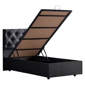 Setay Eylül 90x200 cm Başlıklı Sandıklı Tek Kişilik Baza Seti Antrasit