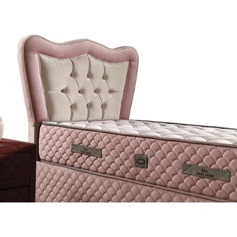 Mobilya Dükkanım Hanzade 90x200 cm Başlıklı Yataklı Sandıklı Tek Kişilik Baza Seti Pembe