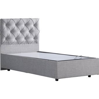 Setay Eylül 120x200 cm Başlıklı Sandıklı Tek Kişilik Baza Seti Açık Gri