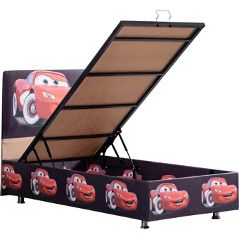 Setay Cars 90x190 cm Başlıklı Yataklı Sandıklı Tek Kişilik Baza Seti Krem