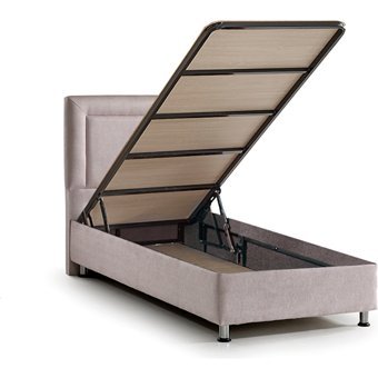 Mobilya Dükkanım Regal 120x200 cm Başlıklı Yataklı Sandıklı Tek Kişilik Baza Seti Gri