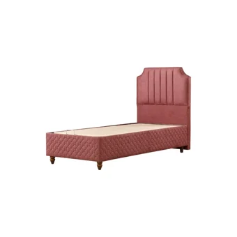 Mobilya Dükkanım Bernita 2 90x190 cm Başlıklı Yataklı Sandıklı Tek Kişilik Baza Seti Kırmızı