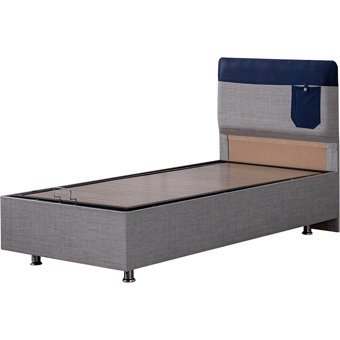Setay Flora 90x200 cm Başlıklı Yataklı Sandıklı Tek Kişilik Baza Seti Mavi