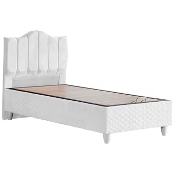 Cesur Trend 100x200 cm Başlıklı Yataklı Sandıklı Tek Kişilik Baza Seti Beyaz