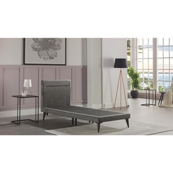Bellona Flexy 90x190 cm Başlıklı Sandıklı Tek Kişilik Baza Seti Gri