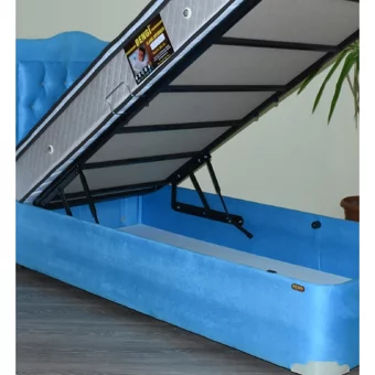 Bengi Ticaret 100x200 cm Başlıklı Yataklı Sandıklı Tek Kişilik Baza Seti Turkuaz