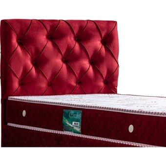 Setay Vita 100x200 cm Başlıklı Yataklı Sandıklı Tek Kişilik Baza Seti Bordo