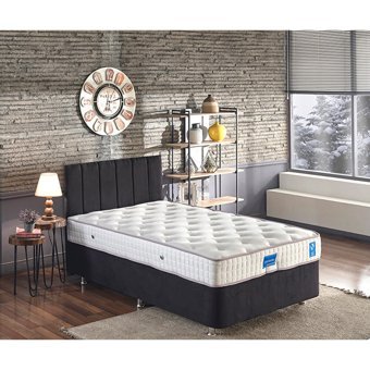 Niron Yatak Juliette 120x200 cm Başlıklı Yataklı Sandıklı Tek Kişilik Baza Seti Siyah