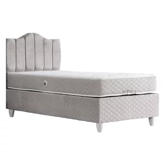 Setay Trend 90x190 cm Başlıklı Yataklı Sandıklı Tek Kişilik Baza Seti Gri