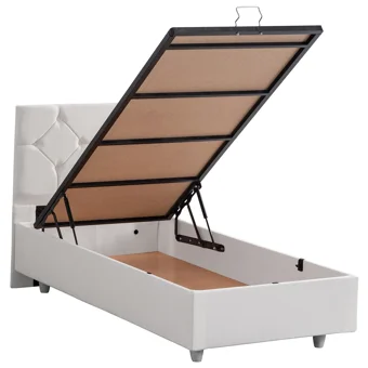 Setay Glamis 90x200 cm Başlıklı Sandıklı Tek Kişilik Baza Seti Beyaz