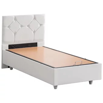 Setay Glamis 90x200 cm Başlıklı Sandıklı Tek Kişilik Baza Seti Beyaz