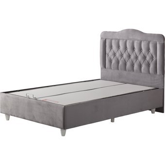Belletto Vogue 120x200 cm Başlıklı Yataklı Sandıklı Tek Kişilik Baza Seti Gri