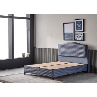 Mobilya Dükkanım Domino 100x200 cm Başlıklı Sandıklı Tek Kişilik Baza Seti Mavi