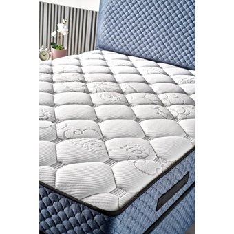 Mobilya Dükkanım Domino 120x200 cm Başlıklı Yataklı Sandıklı Tek Kişilik Baza Seti Mavi